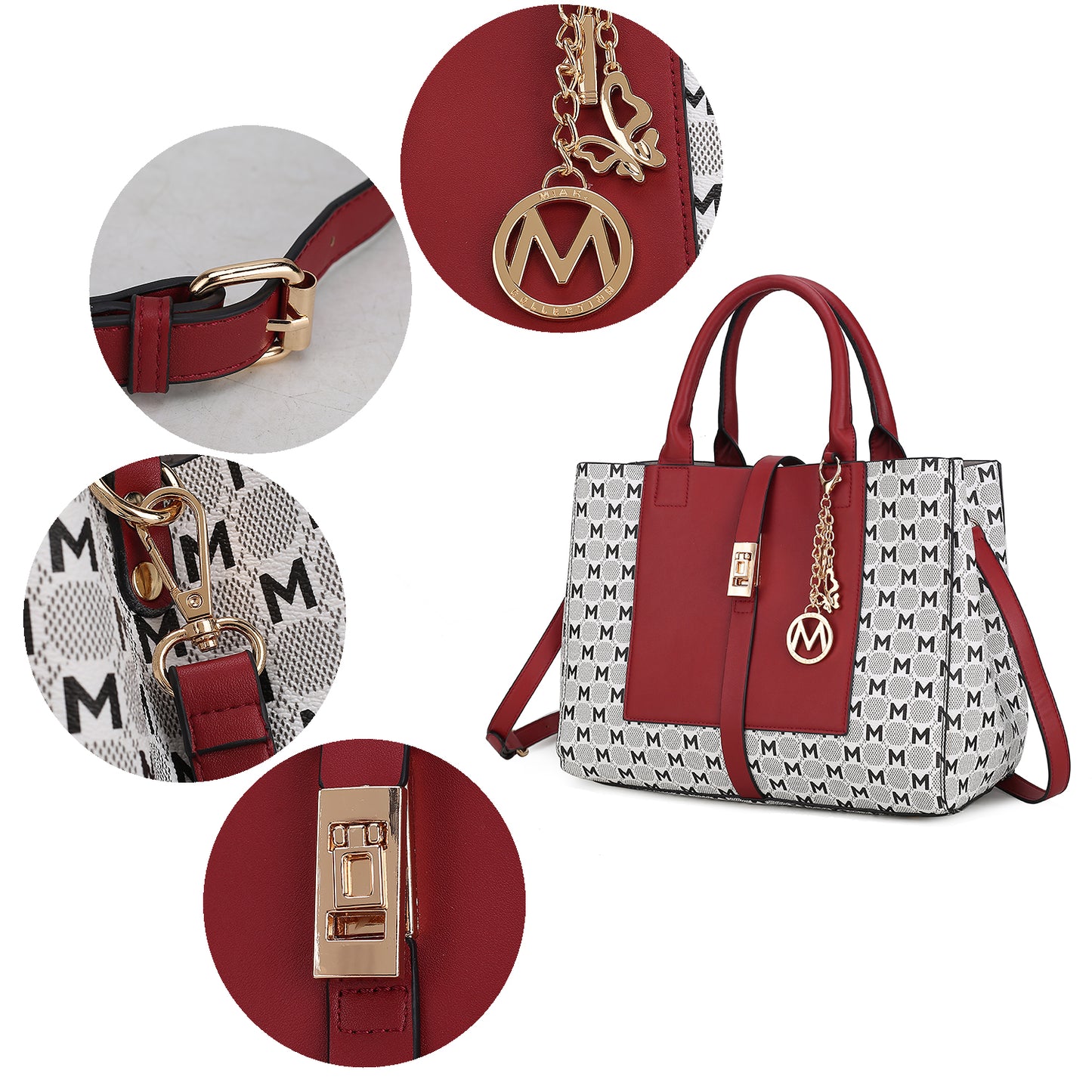 MKF Collection Yuliana Circular Print Satchel Bag with Wallet by Mia K