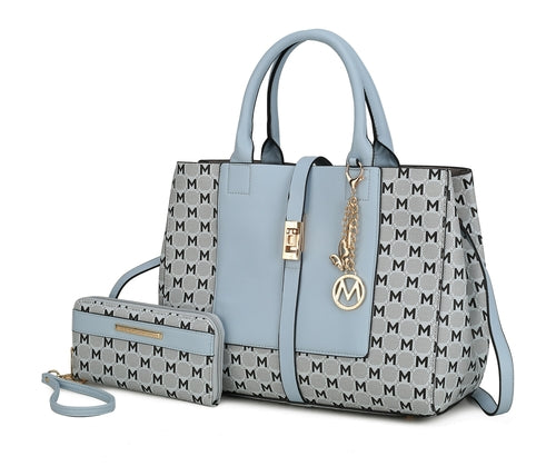 MKF Collection Yuliana Circular Print Satchel Bag with Wallet by Mia K