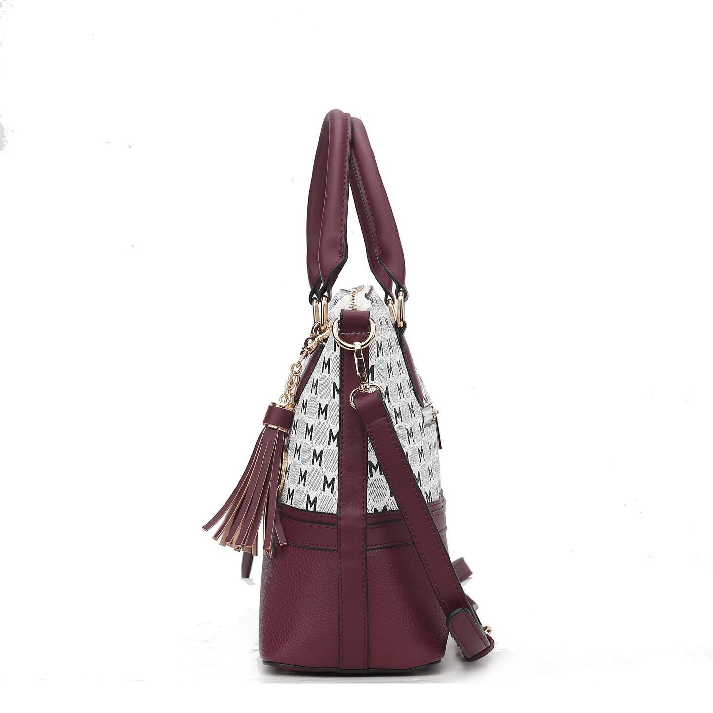 Saylor Circular M Emblem Print Women Tote Bag with matching Wristlet