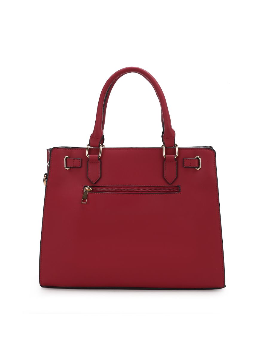 Christine Plaid Vegan Leather Satchel Bag with Wallet