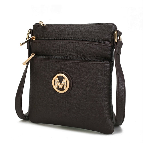 Lennit Embossed M Signature Crossbody Bag