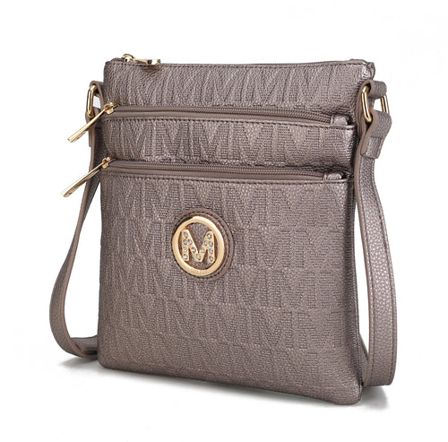 Lennit Embossed M Signature Crossbody Bag