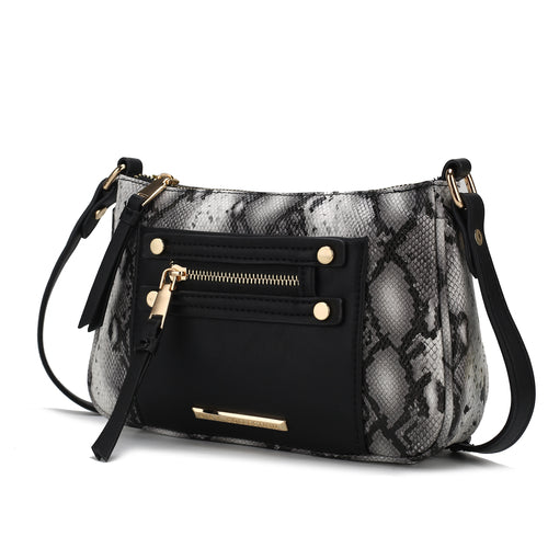 Essie Snake embossed Vegan Leather Crossbody