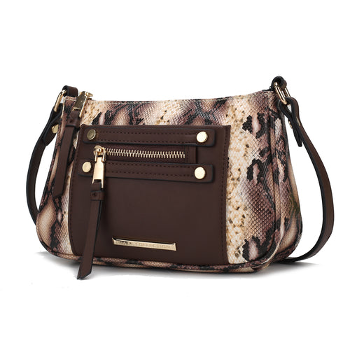 Essie Snake embossed Vegan Leather Crossbody