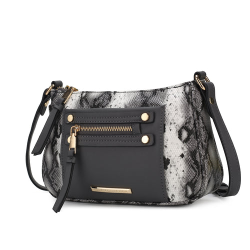 Essie Snake embossed Vegan Leather Crossbody
