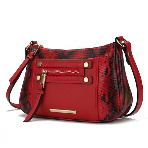 Essie Snake embossed Vegan Leather Crossbody