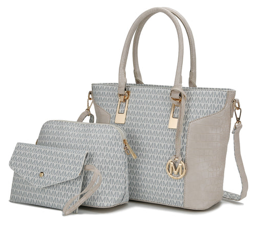 Shonda 3PC Tote with Cosmetic Pouch & Wristlet