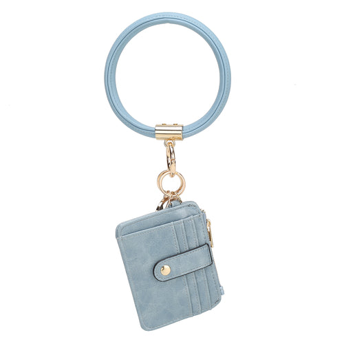 Jordyn Vegan Leather Bracelet Keychain with a Credit Card Holder