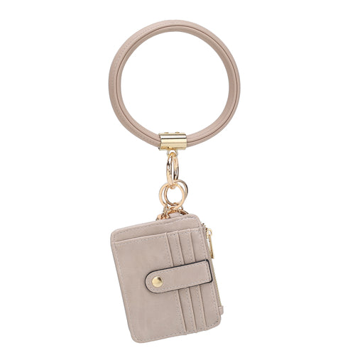 Jordyn Vegan Leather Bracelet Keychain with a Credit Card Holder