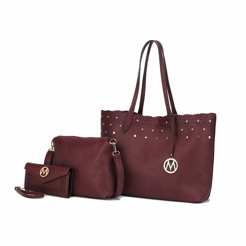 Mariahna 3 Pcs Shopper Tote, crossbody and Wallet.