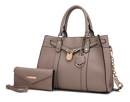 Christine Vegan Leather Women Satchel Bag with wallet