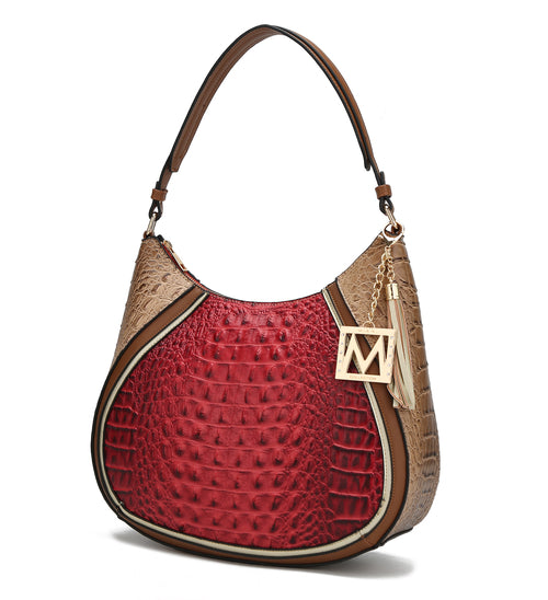 Nayra Embossed Hobo Bag