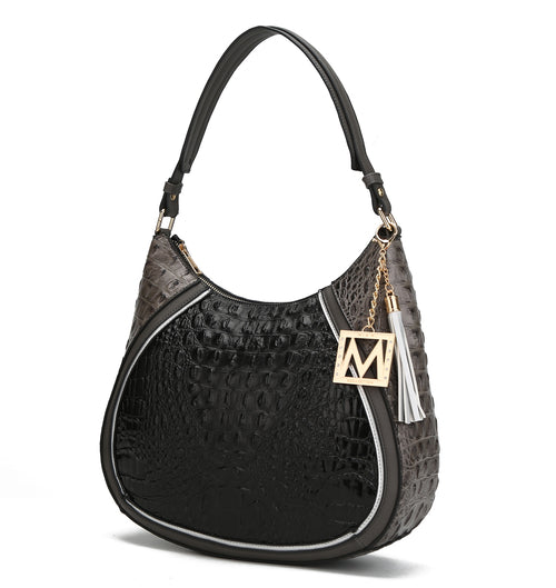 Nayra Embossed Hobo Bag