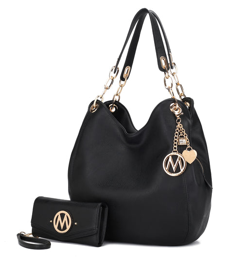 MKF Collection Ashley Hobo Bag and Wristlet Set by Mia K