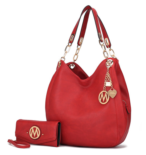 MKF Collection Ashley Hobo Bag and Wristlet Set by Mia K