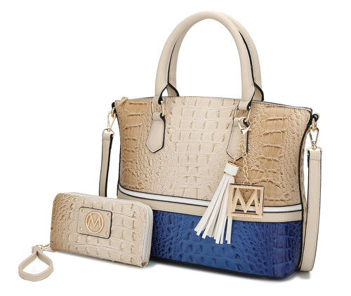 MKF Autumn Crocodile Skin Tote Handbag with Wallet Women by Mia k