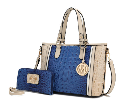 MKF Collection Lizza Croco Embossed Tote & Wallet Set By Mia k