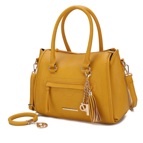 Valeria Satchel Handbag with Keyring