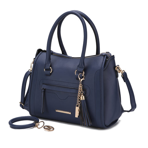 Valeria Satchel Handbag with Keyring