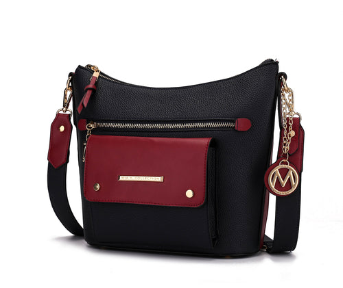 Serenity Color Block Vegan Leather Women Crossbody Bag