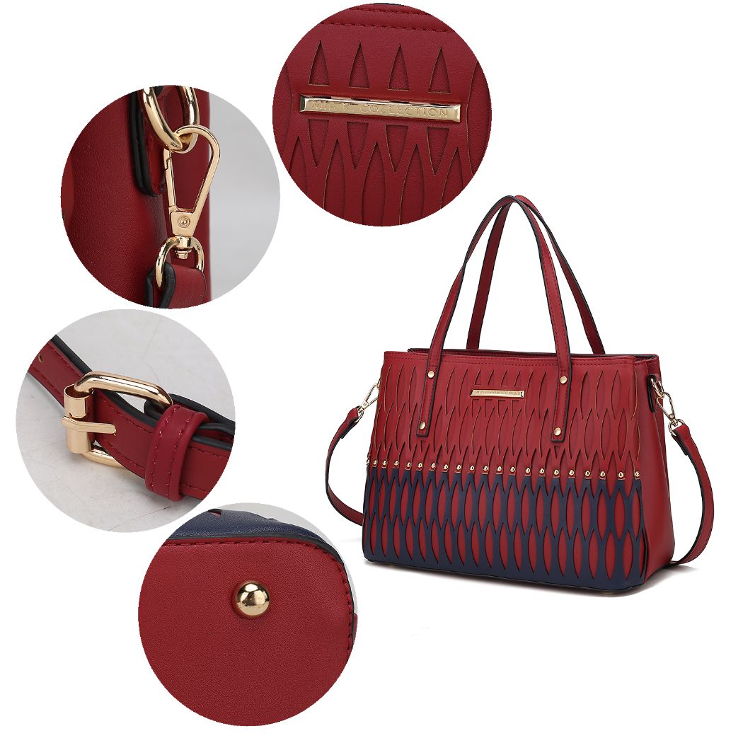 Quinn Triple Compartment Color Block Tote Handbag Women