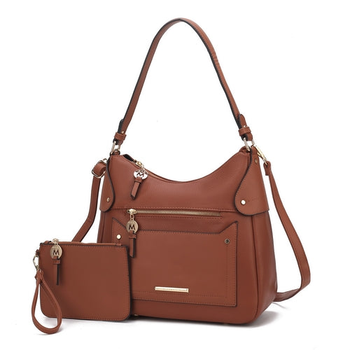 Maeve Vegan Leather Women Shoulder Bag with Wristlet Pouch