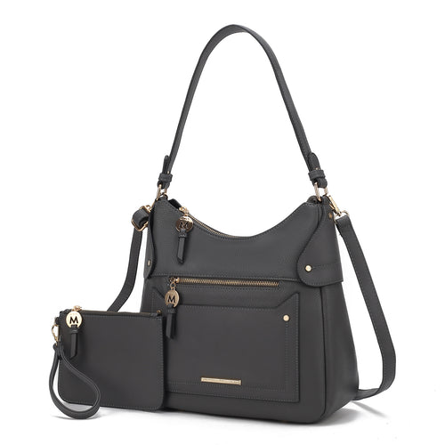 Maeve Vegan Leather Women Shoulder Bag with Wristlet Pouch