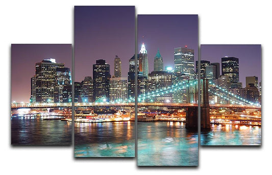 Manhattan skyline with skyscrapers over Hudson River 4 Split Panel