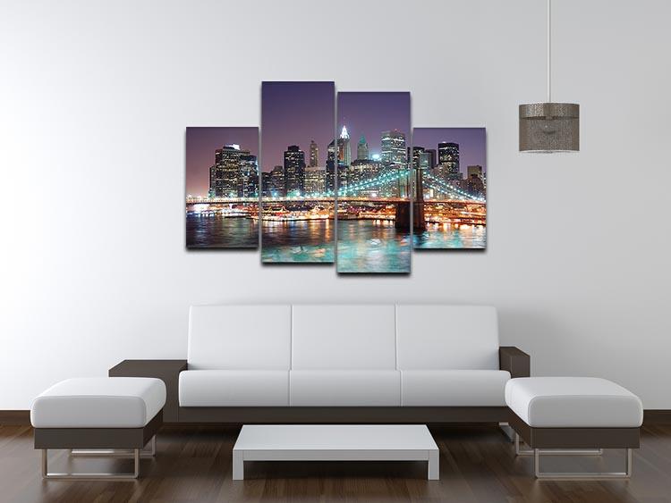 Manhattan skyline with skyscrapers over Hudson River 4 Split Panel