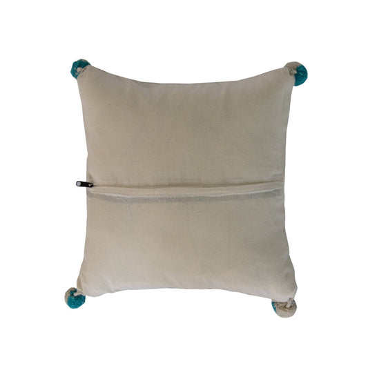 Telayú Wool Carpet Pillow with Blue