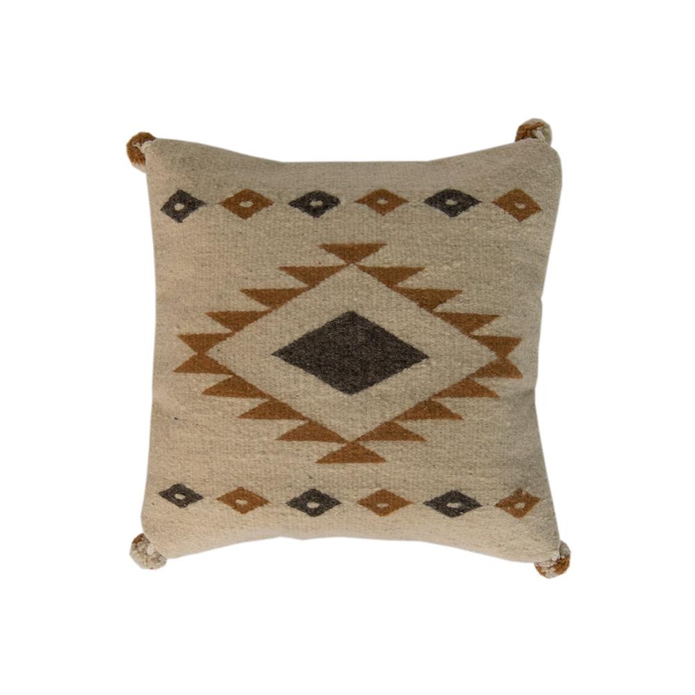 Hruzaani Carpet Accent Pillow, Caramel Diamond.