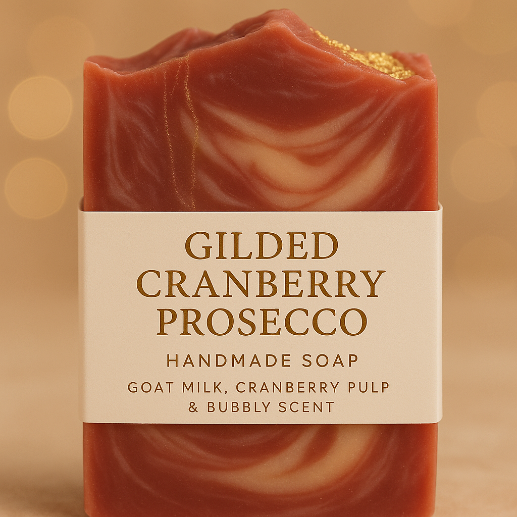 Gilded Cranberry Prosecco Goat Milk Soap – Handcrafted Cranberry and