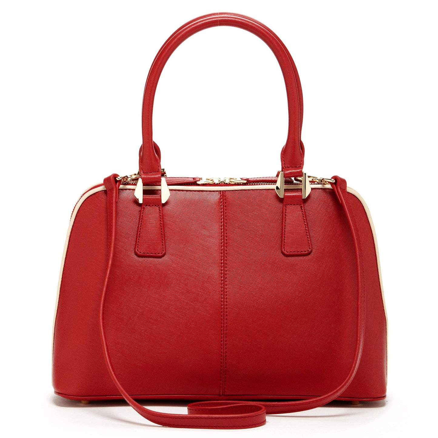 SUSU Saffiano Leather Satchel Bag Red Purse Women's Handbag