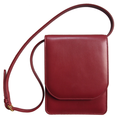 Buffed Leather Mini Vertical Shoulder Bag