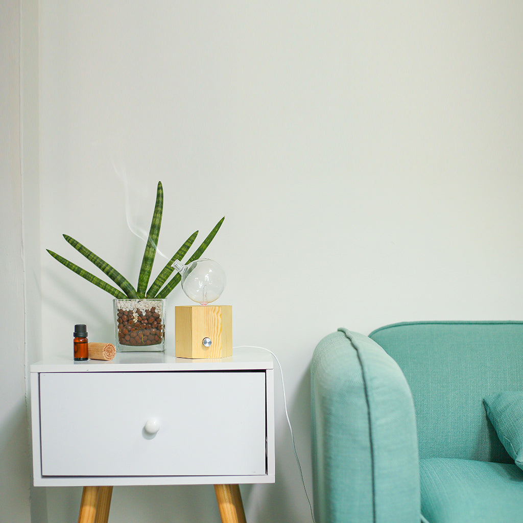 Geometry Hexagon Waterless Essential Oil Diffuser | Wood and Glass