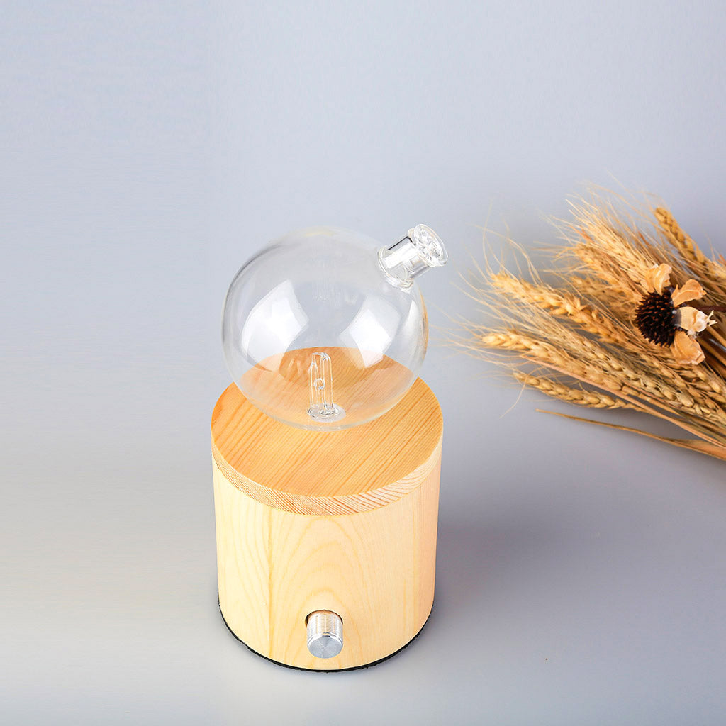 Geometry Cylinder Waterless Essential Oil Diffuser | Wood and Glass