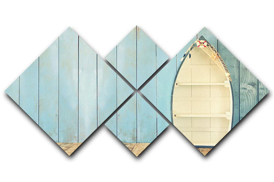 Nautical boat shape shelves 4 Square Multi Panel Canvas