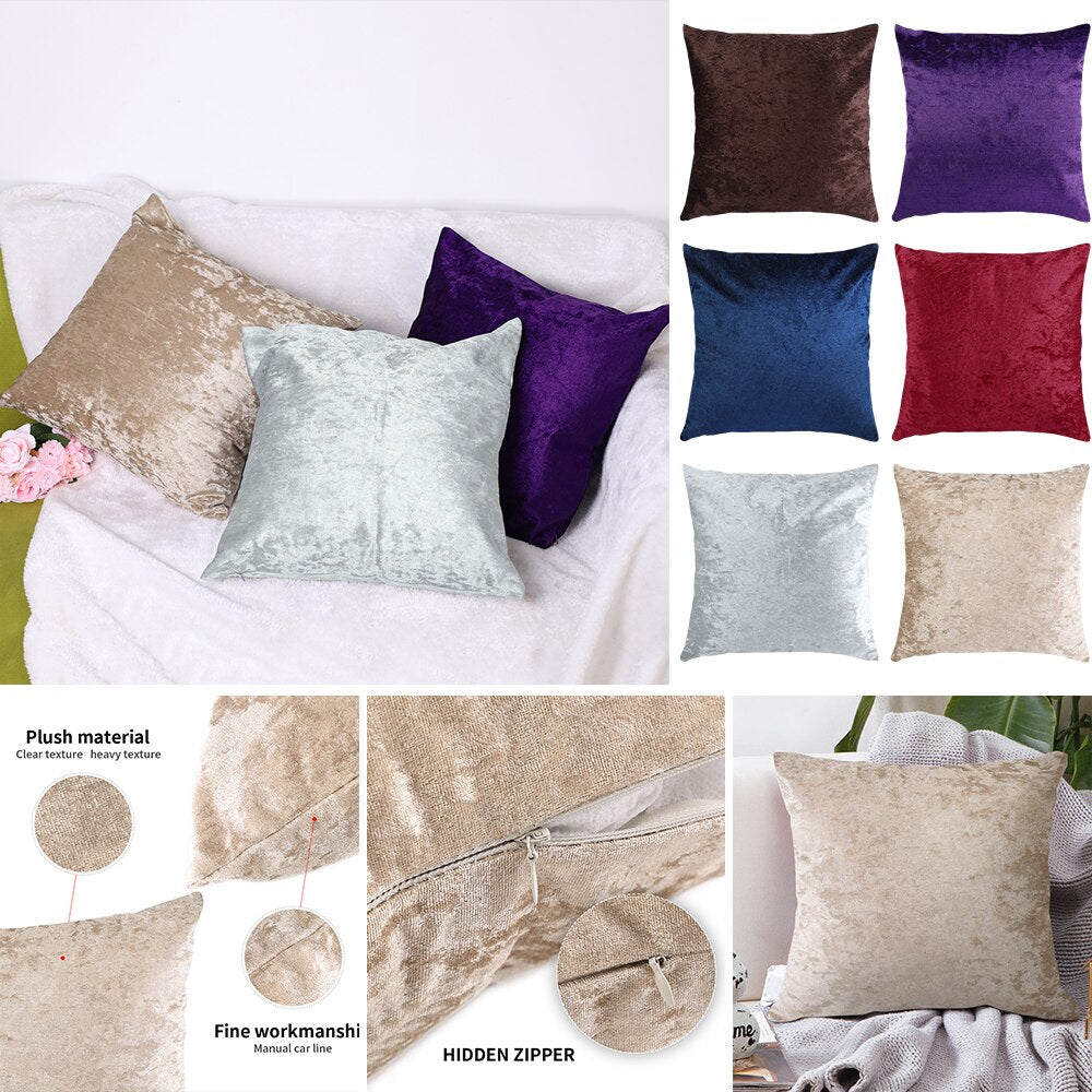 6 Colors Velvet Pillow Sofa Waist Throw