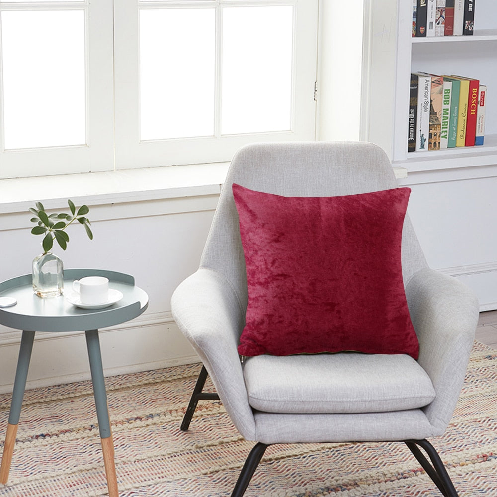 6 Colors Velvet Pillow Sofa Waist Throw