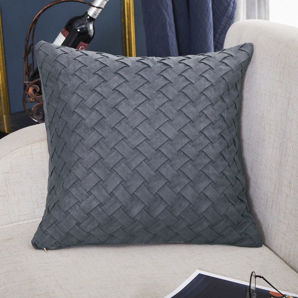 Soft Solid Color Cushion Cover Weaving Pattern