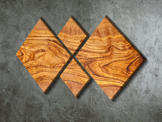 Olive tree wood slice 4 Square Multi Panel Canvas