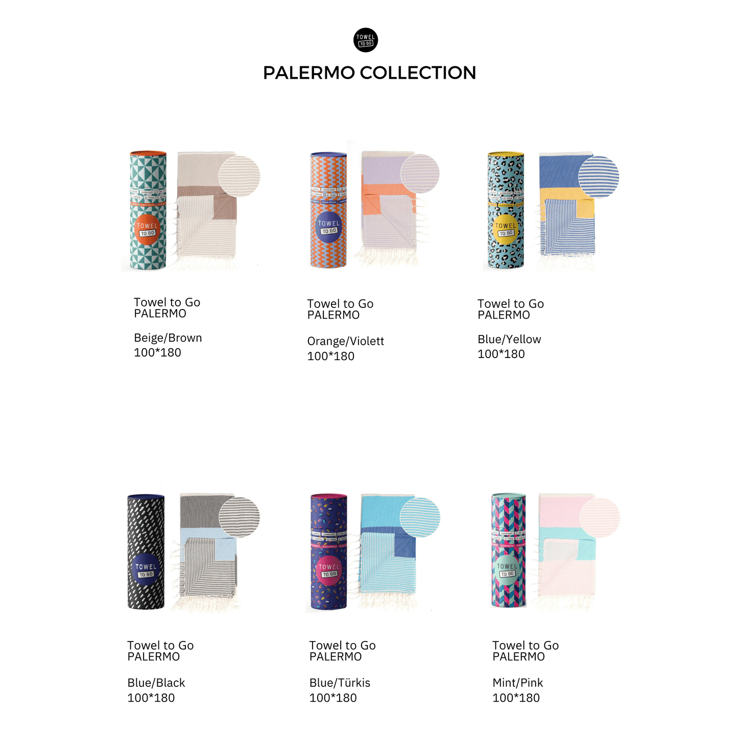 Palermo Beach Towel with Recycled Gift Box, Mint, Pink