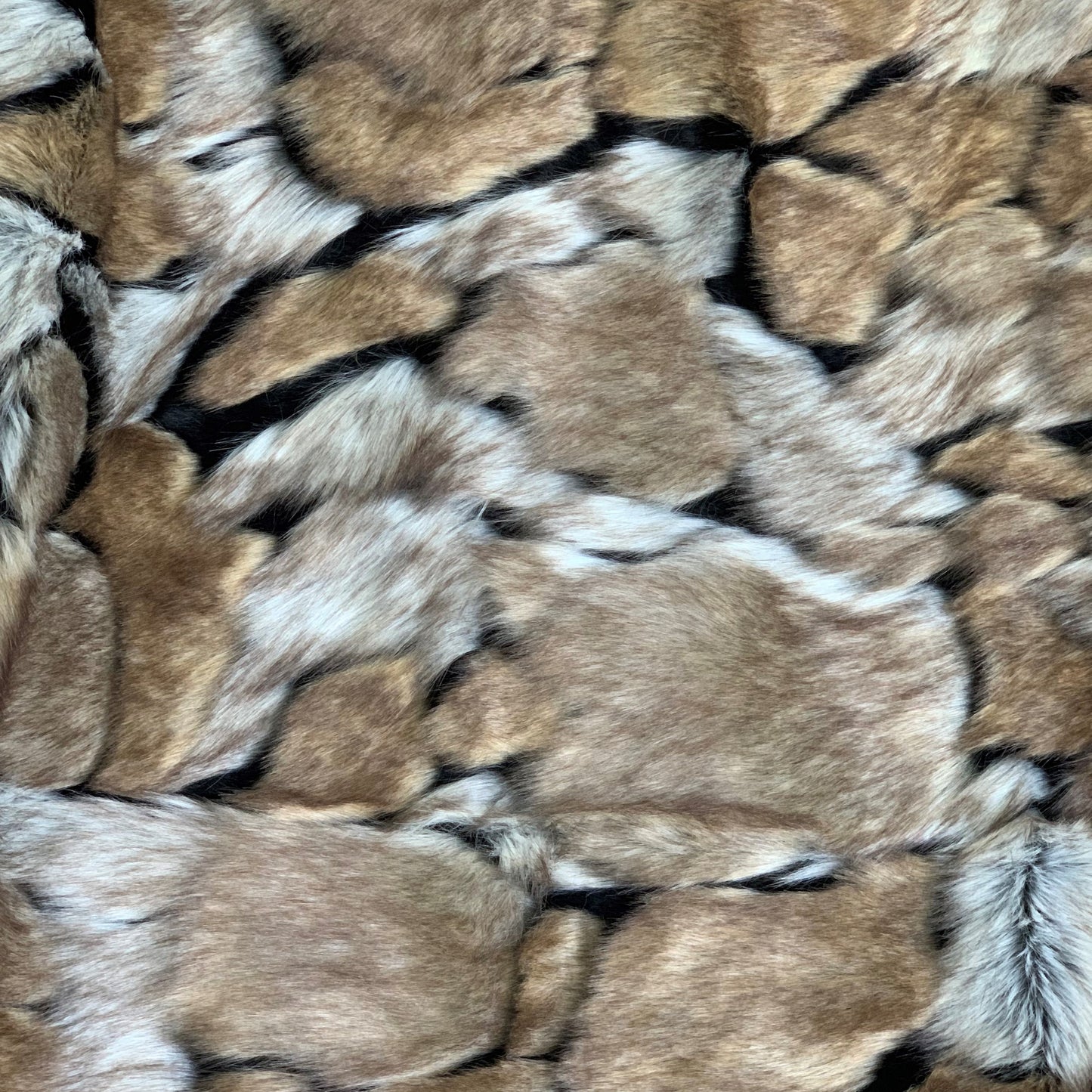 Taupe and Black Wild Wolf Plush Handmade Luxury Faux Fur Throw