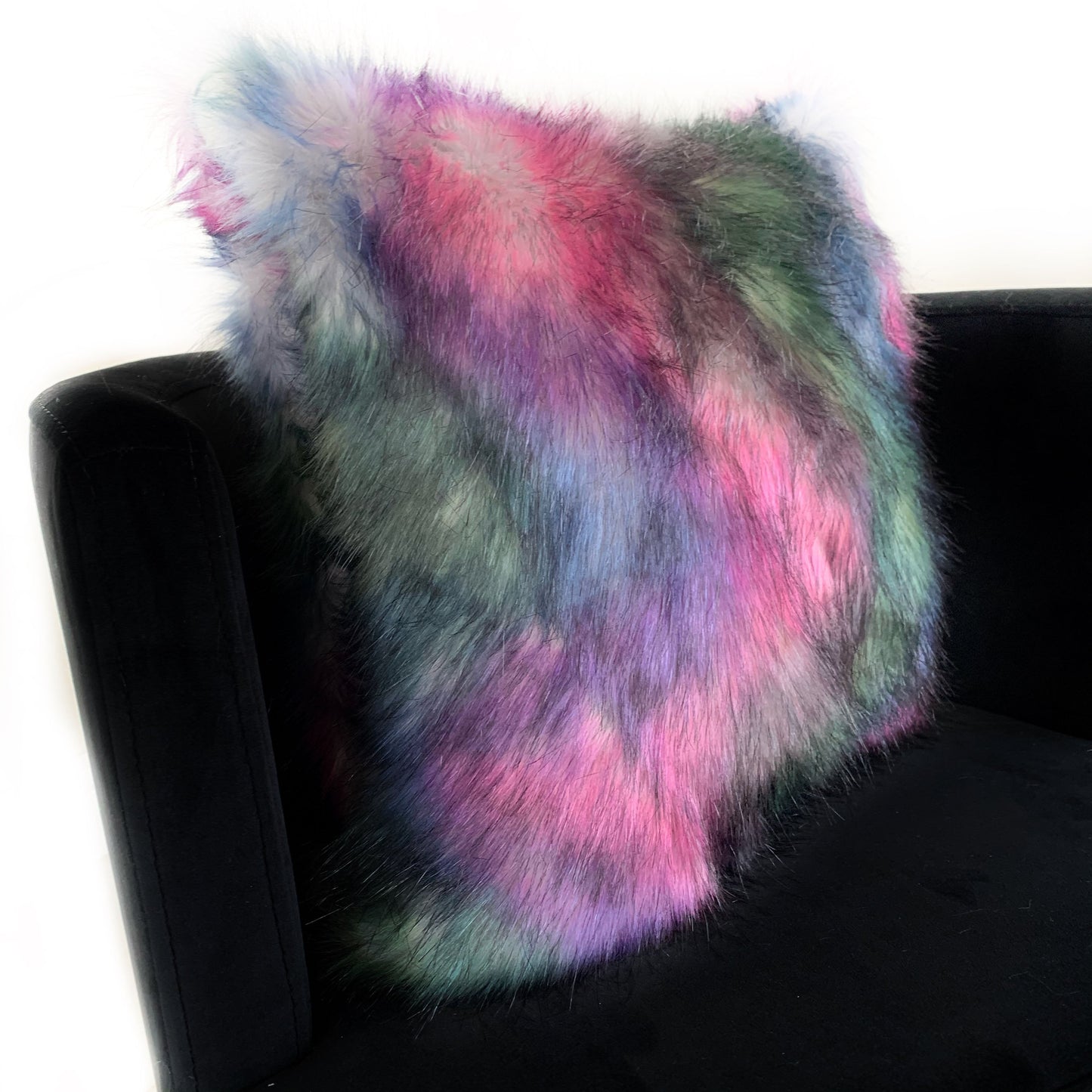 Plutus Green, Purple, Blue Northern Lights Animal Faux Fur Luxury