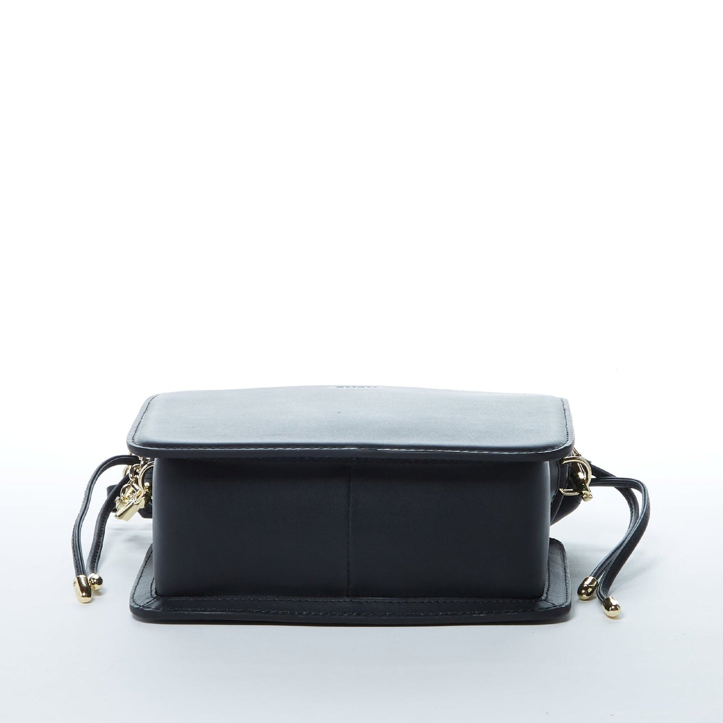 SUSU Leather Bucket Bag Black Purse Drawstring Design Medium Size Bag