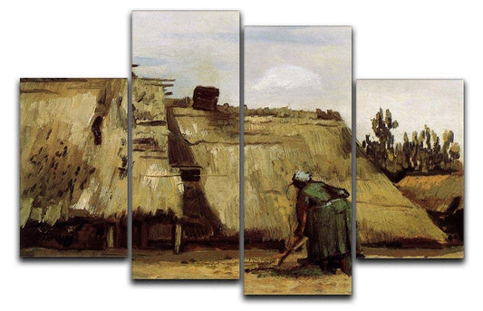 Peasant Woman Digging in Front of Her Cottage by Van Gogh 4 Split