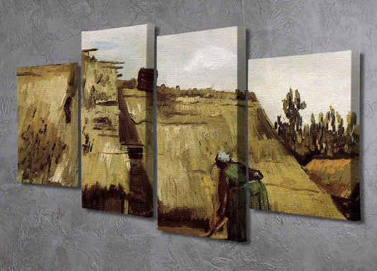 Peasant Woman Digging in Front of Her Cottage by Van Gogh 4 Split