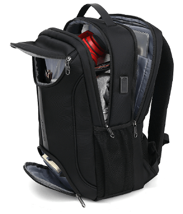 Black premium laptop backpack for travelling