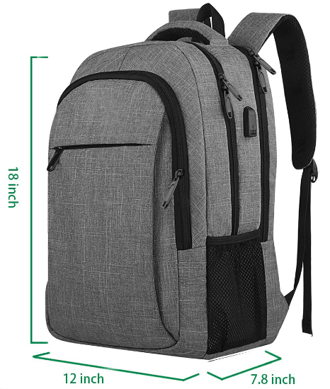 Stylish laptop backpack with in-built charging port