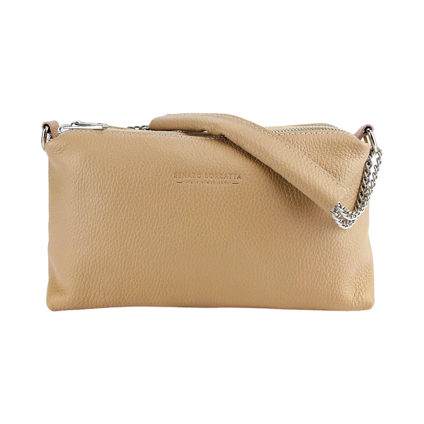 RB1025AU  | Borsa Donna a Mano con doppia lampo in Vera Pelle Made in